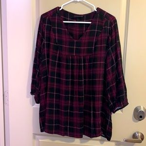 Lane Bryant Plaid Pilgrim Blouse